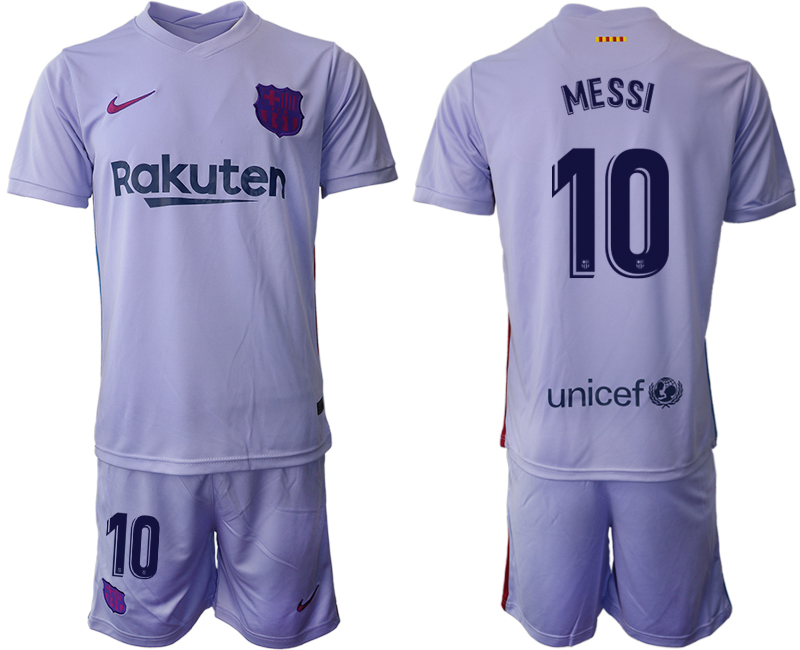 Men 2021-2022 Club Barcelona away purple #10 Soccer Jersey1